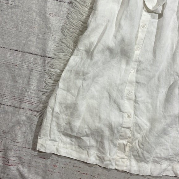 NWT Michael Stars Linen Lulu Button Down Midi Dress in White - Picture 10 of 12